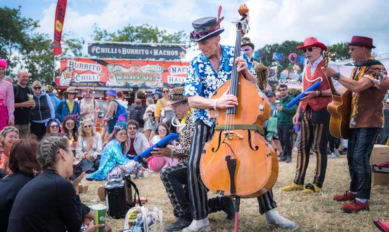 The Magnificent Kevens Busking Gateway Glastonbury The Magnificent Kevens Busking Gateway Glastonbury image